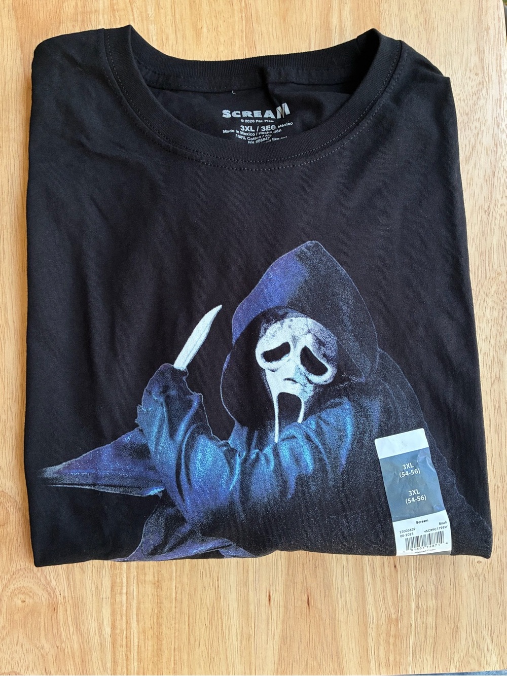 Scream Ghost Face "What's Your Favorite Scary Movie?" Black T-Shirt - Size 3XL - Picture 3 of 4